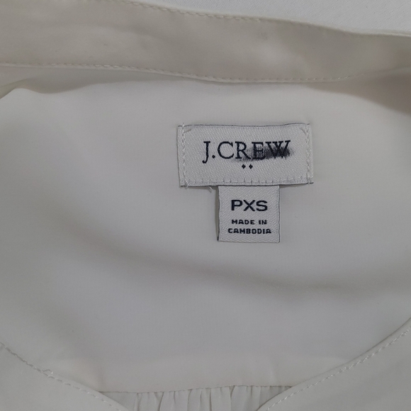 J.Crew Popover Placket Marine Salt Long Sleeve Blouse Size Petite XS - Picture 2 of 12